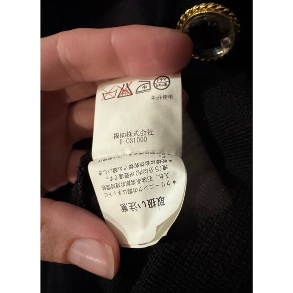 Auth. Vintage 80s Yves Saint Laurent Black Wool Sweater Midi Dress Size M - Picture 14 of 14